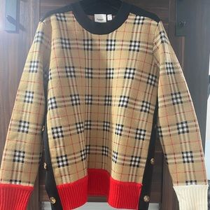 Burberry check sweater size M